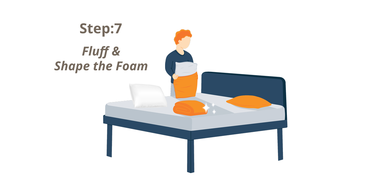 Fluff & shape the foam pillow
