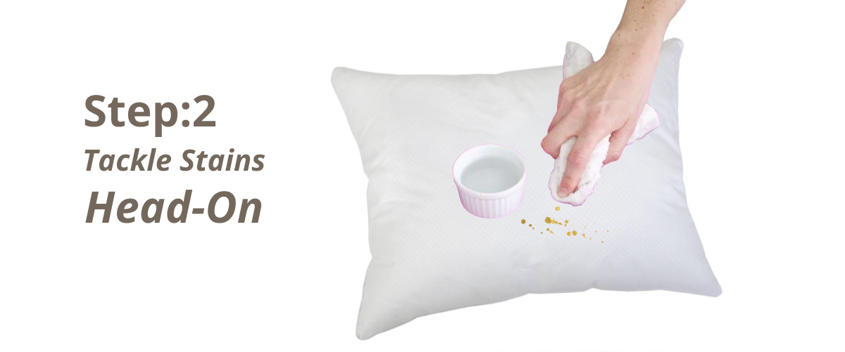 Tackle stains head-on in pillow