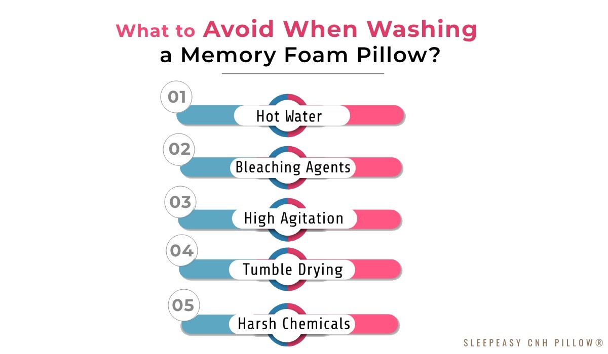 what to avoid washing a memory foam pillow