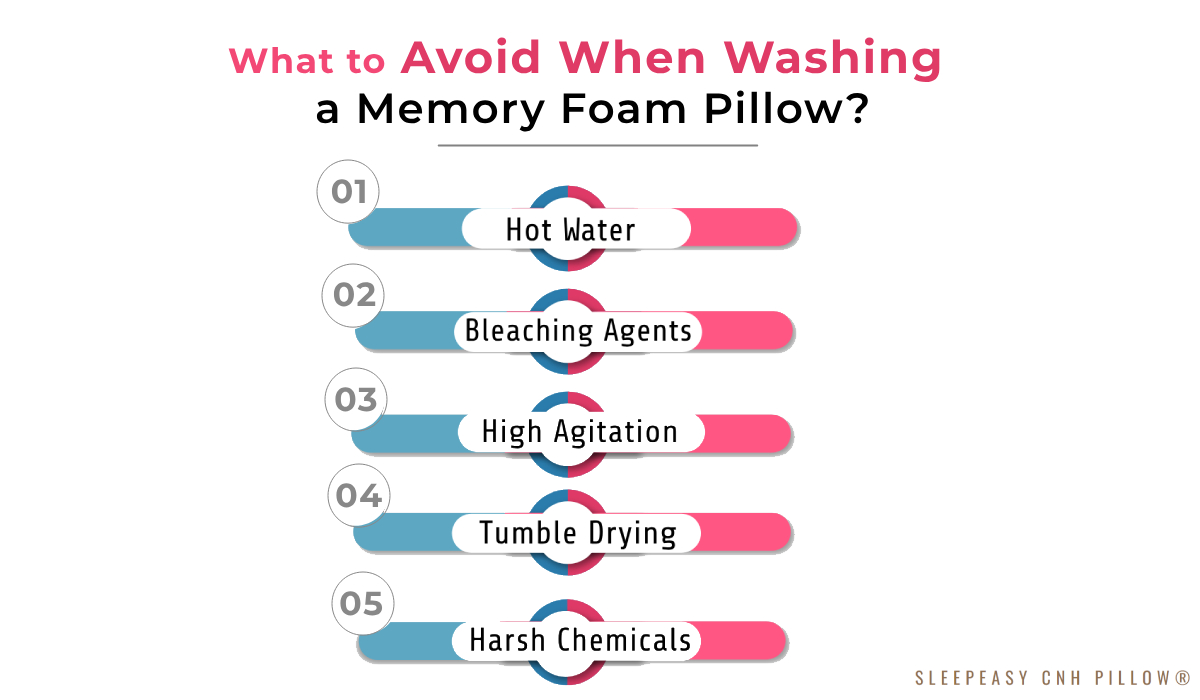 what to avoid washing a memory foam pillow